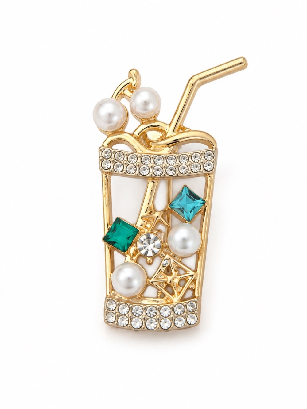 Bubble Tea Crystal brooch